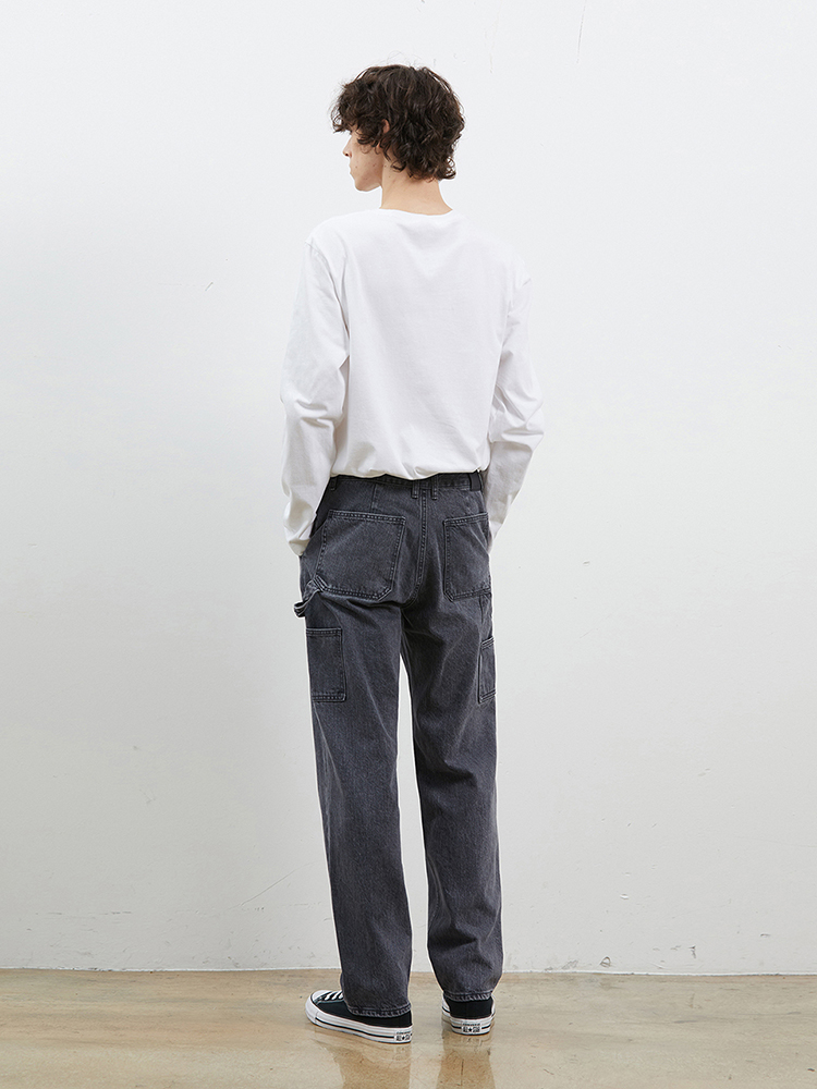 [률앤와이] 데님 카펜터 팬츠 그레이 / [RYULANDWAI] DENIM CARPENTER PANTS GREY : ryulandwai