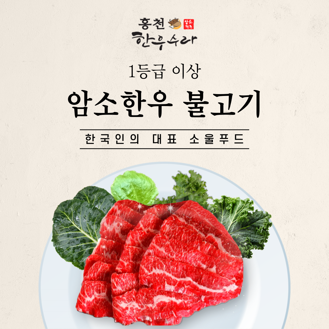 한우수라 암소한우 불고기 600g (슬라이스, 냉동) : 홍천한우수라
