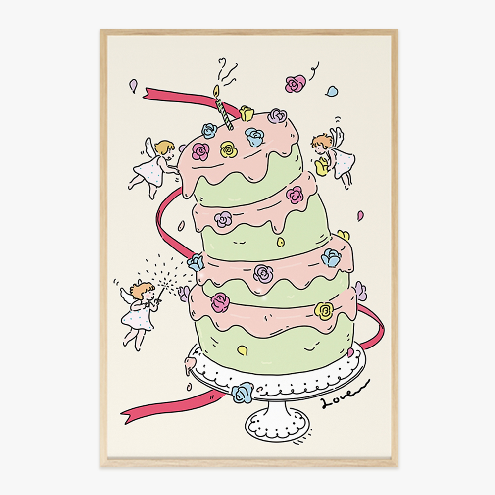 민트 케이크, 꼬모소이 작가 인테리어 거실 그림 액자 : 라이크디즈