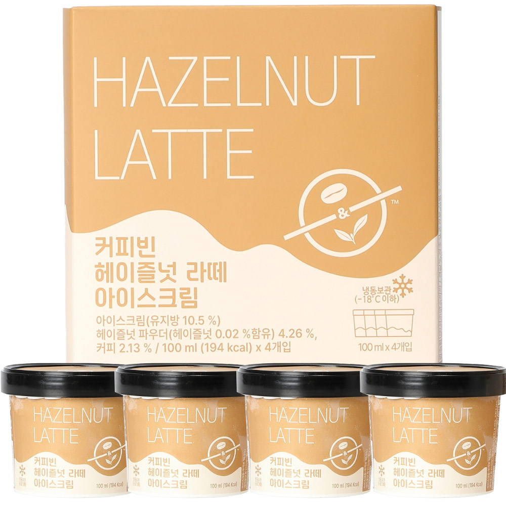 커피빈 헤이즐넛 라떼 아이스크림 100mL 낱개 1개 : 굿아이스크림