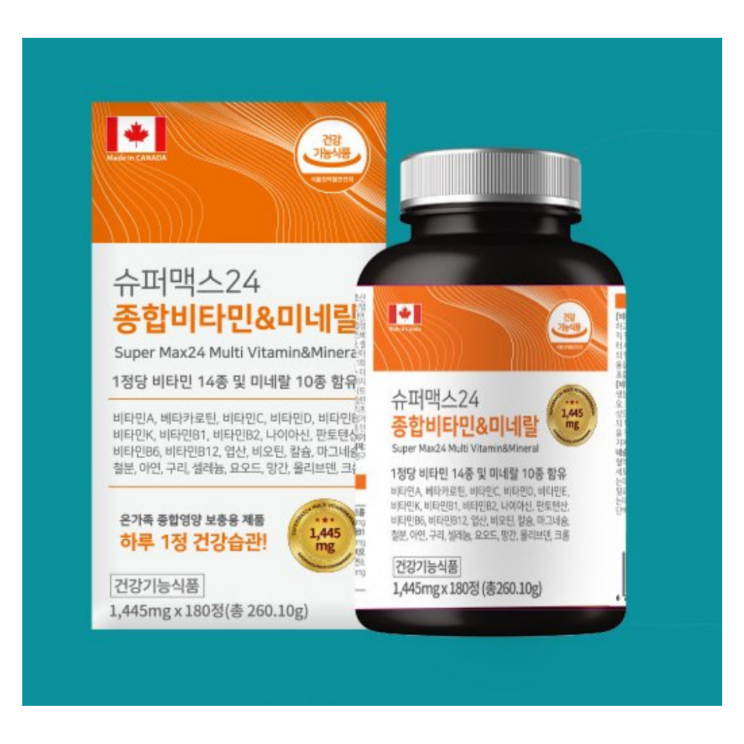 힐링팩토리 슈퍼맥스24 멀티 종합비타민 미네랄 철분 칼슘 180정 : 꼬마딱지