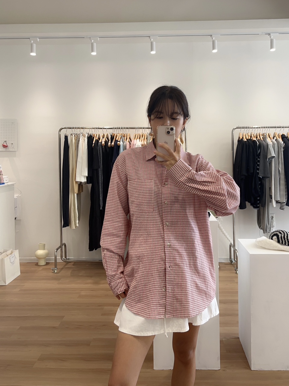 지엔느 트리플 체크 셔츠 (3color) : 지엔느