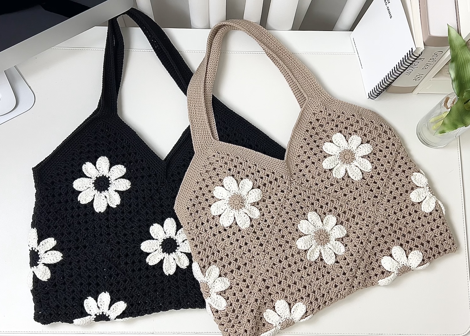 [코바늘DIY] 플라워 모티브 빅 백 만들기 : 숩니공방