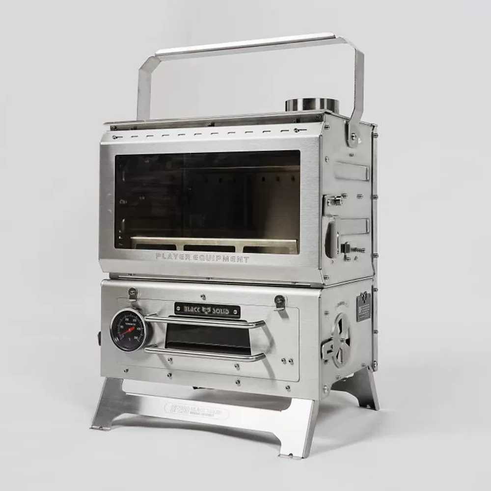 화목 난로 벽난로 휴대용 장작 멀티 오븐 요리 굴뚝 실버 : Sellin J