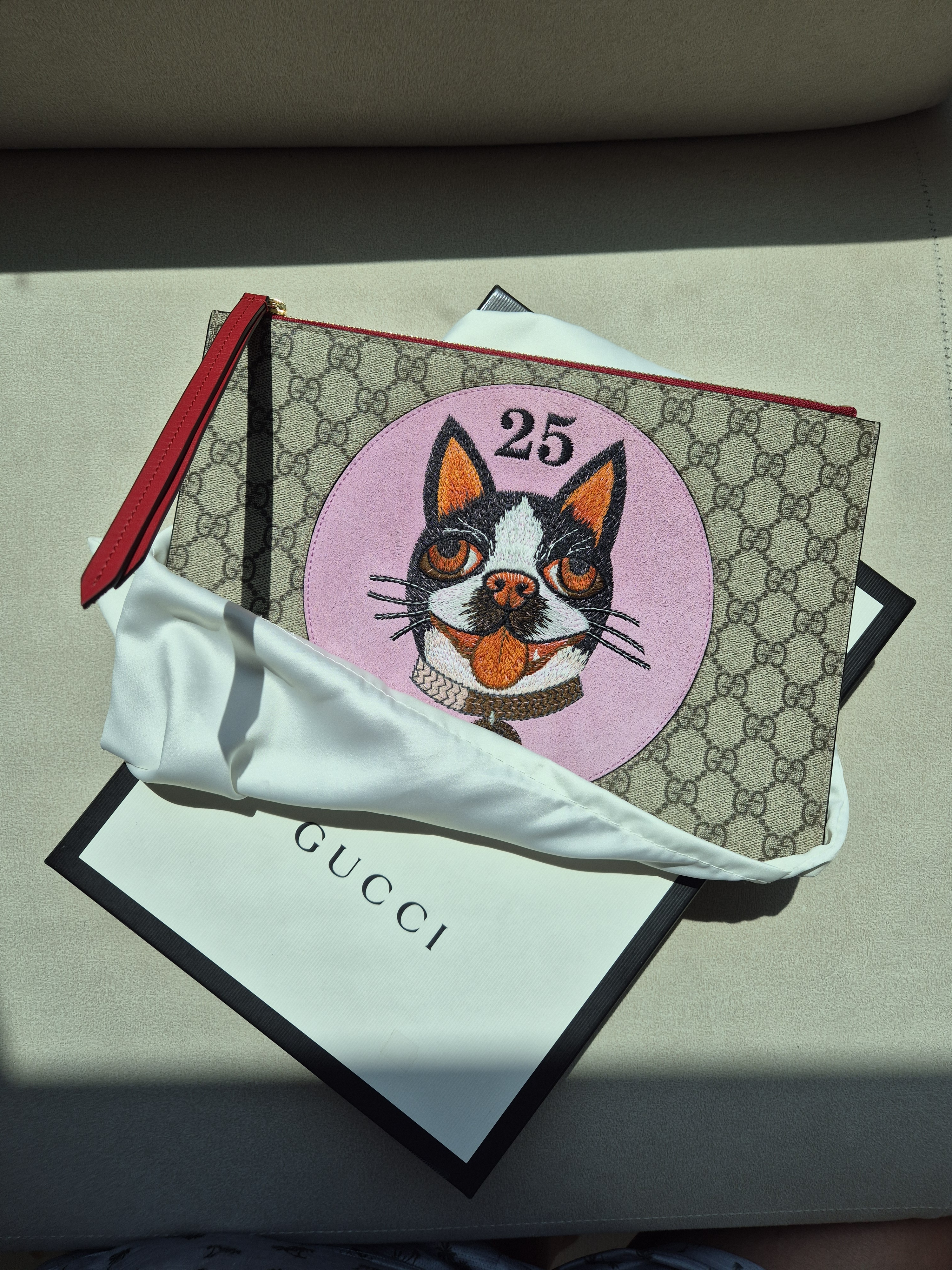 구찌 고양이 패치 클러치백 풀박스 S급 GUCCI CAT POUCH FULLBOX : 올디구디