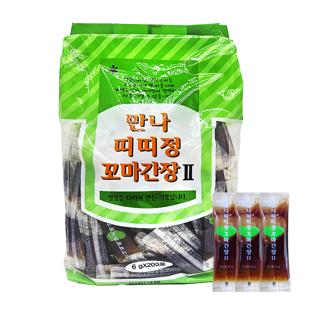 연합식품 만나 띠띠정 꼬마간장 6g X 200개 일회용 : 김선달마트