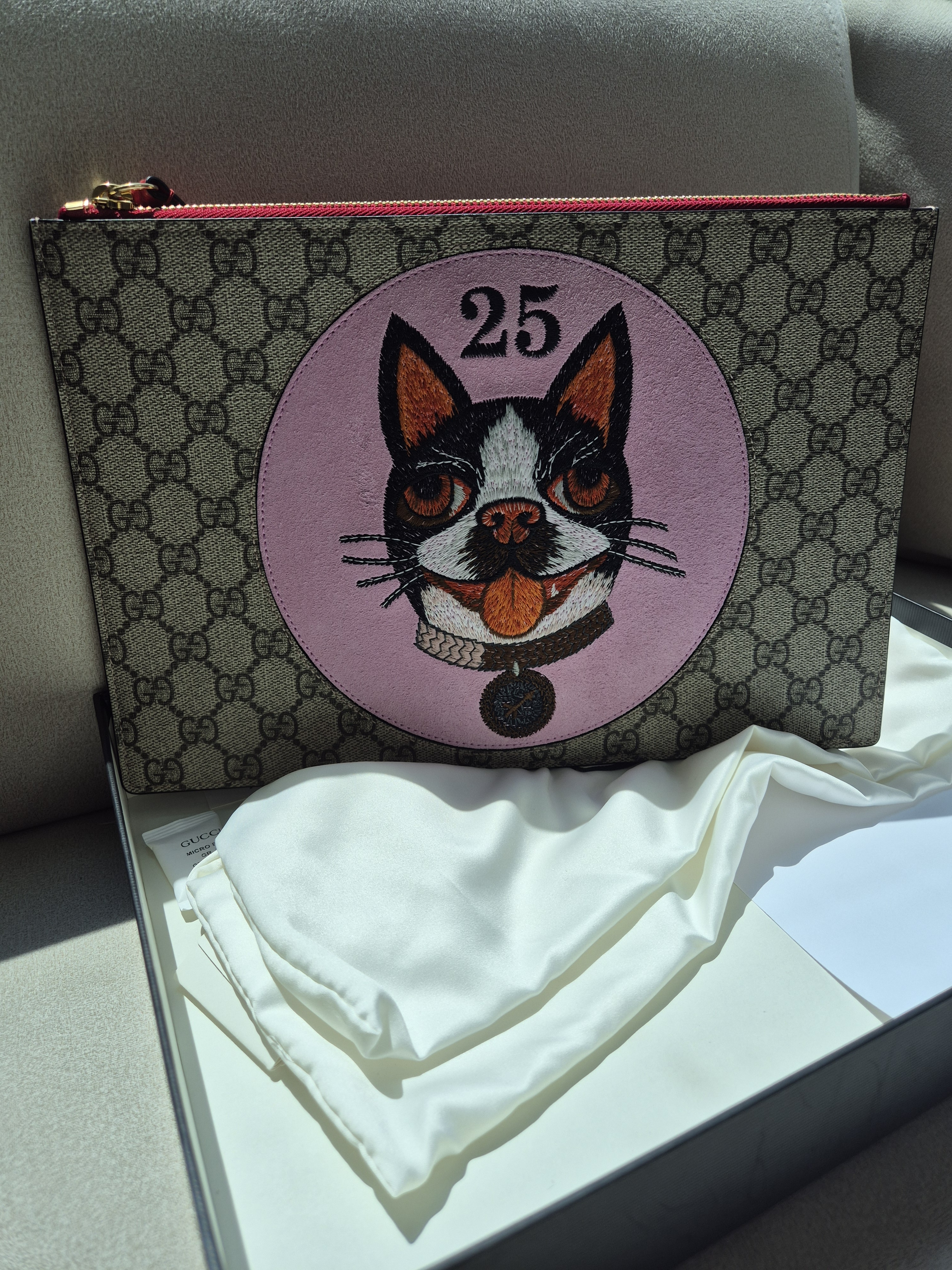 구찌 고양이 패치 클러치백 풀박스 S급 GUCCI CAT POUCH FULLBOX : 올디구디