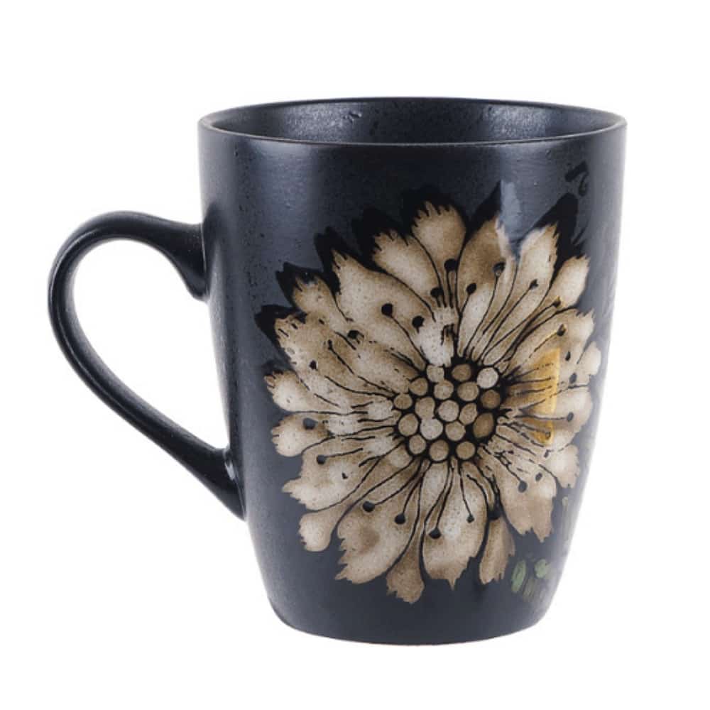 해바라기 머그 잔 컵 도자기 홈 카페 커피 물 법랑 굿즈 선물 집들이 답례품 385ml : Ushop