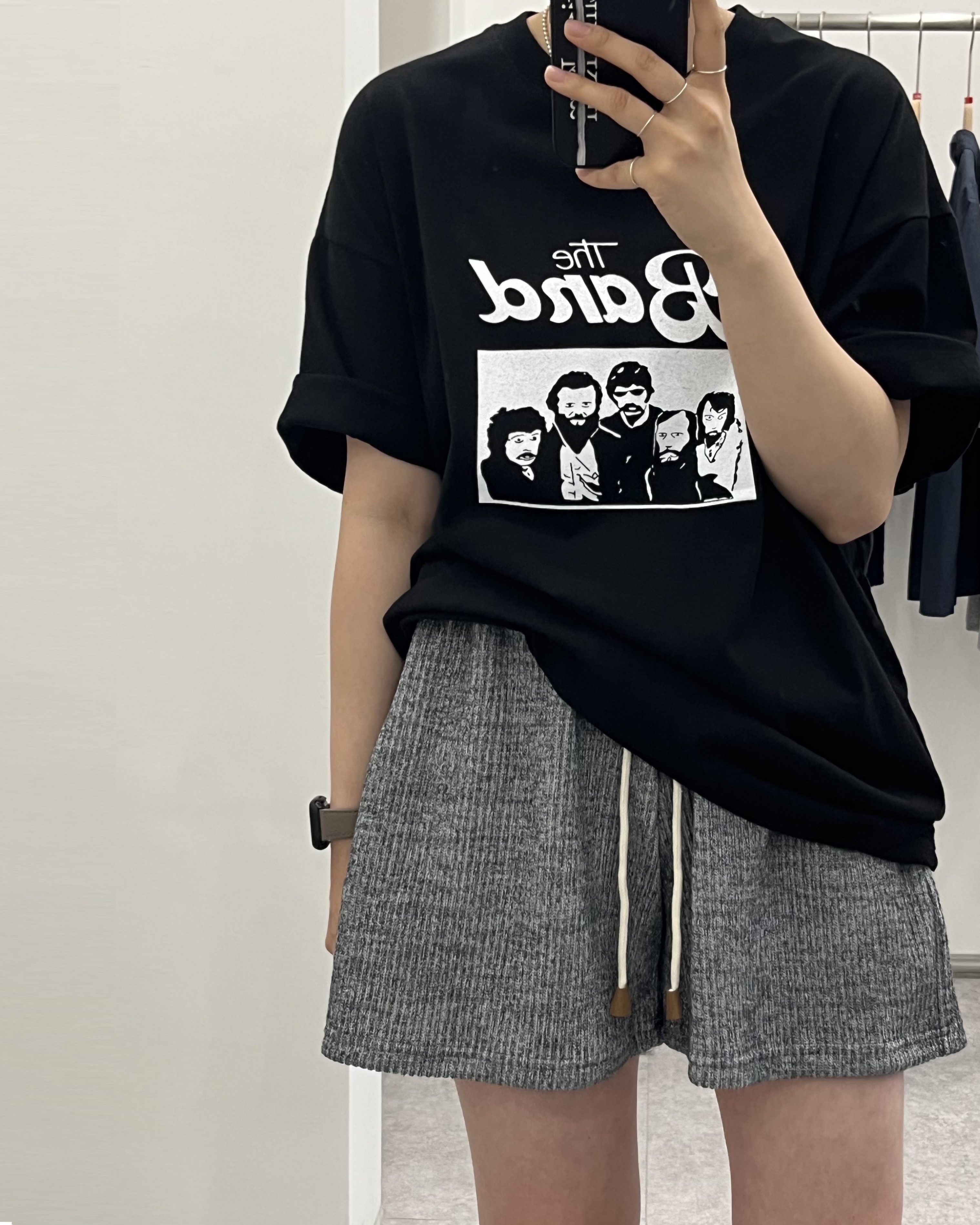 크로아 라운드 박시 오버 반팔 티 : 희노니