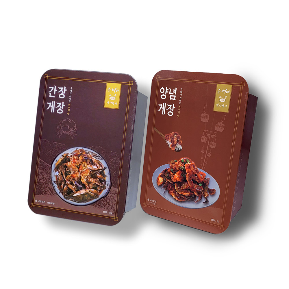 여수 수미네게장밥상/ 명품 간장게장 1kg + 양념게장 1L 세트/게장맛집 알배기 수제 암꽃게 택배 포장 : 수미네게장밥상