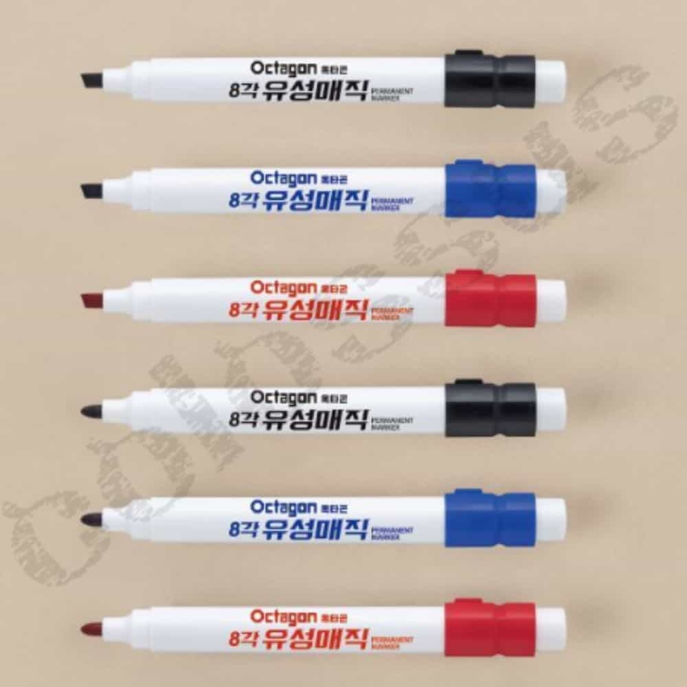 콜로서스 8각 유성매직 2mm 12개 1타 유리펜 유성싸인펜 유성마커 : 지주몰