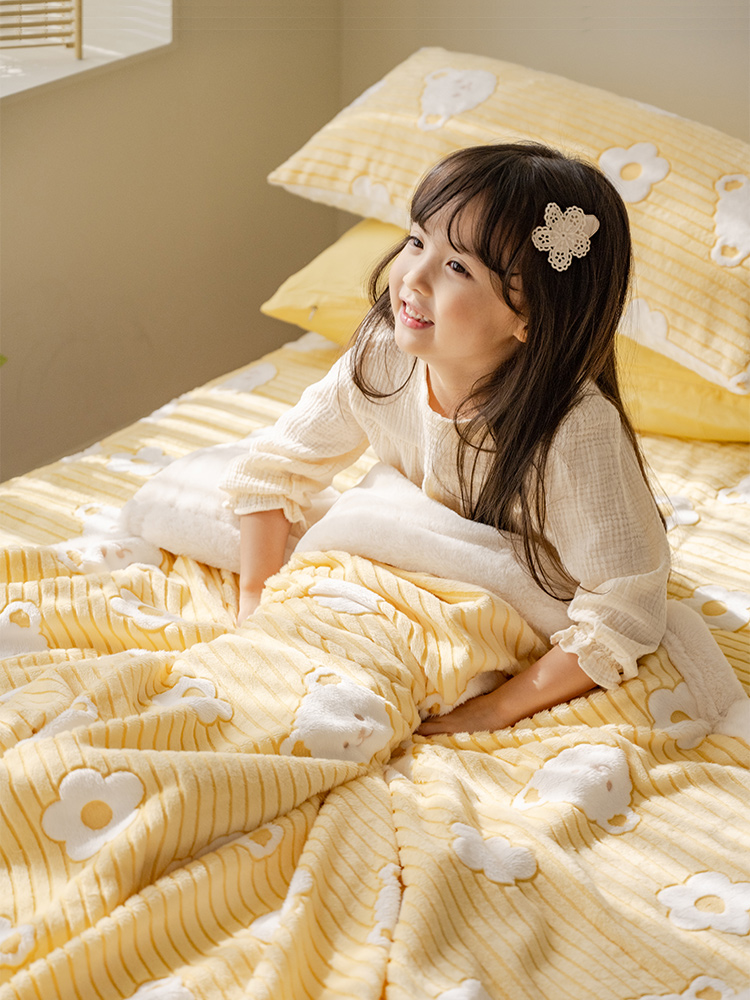 포몽드 몽실 극세사 페이크퍼 M 아기블랭킷 유모차 담요 겨울 신생아 이불 딸기꼬미 : 포몽드