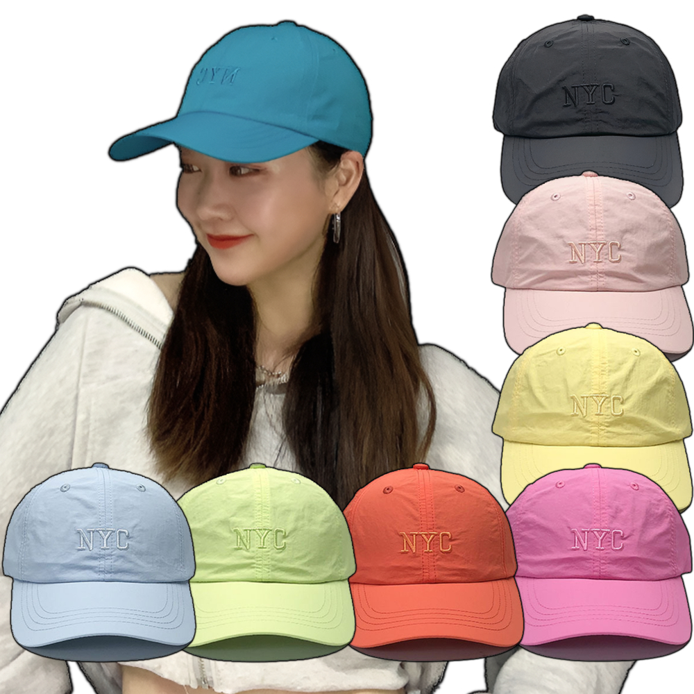워터파크 워터밤 모자 NYC 볼캡 캡모자 흠뻑쇼 나일론 방수 : 빈티크