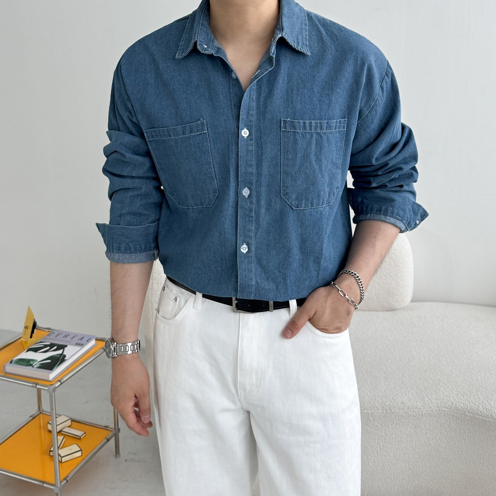 남자청남방 남성가을셔츠 남자데님셔츠 : 모노폴로지