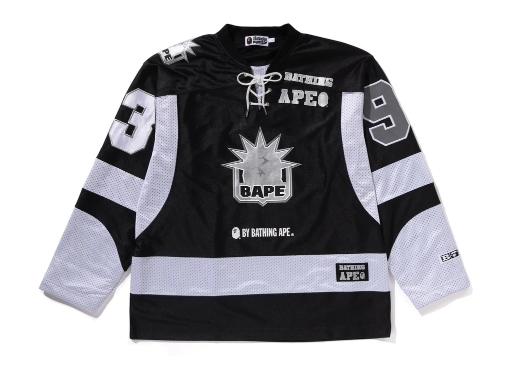 (베이프정품) 멀티 로고 릴랙시드 핏 아이스 하키 저지 MULTI LOGO RELAXED FIT LS ICE HOCKEY JERSEY : 망나니즈