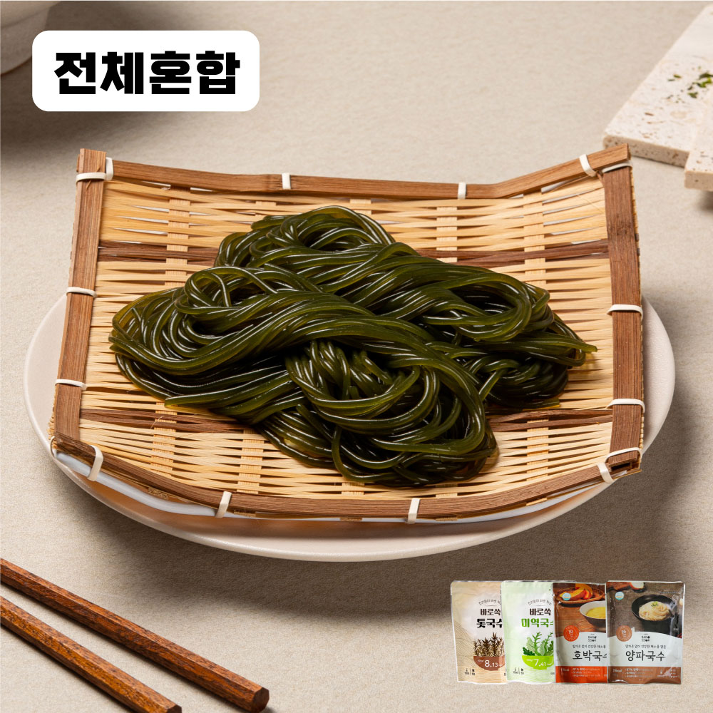 [혼합] 바로먹는 바로쏙 야채 해조 면 국수 4종 총10팩  톳 미역 양파 호박 : 채우닭