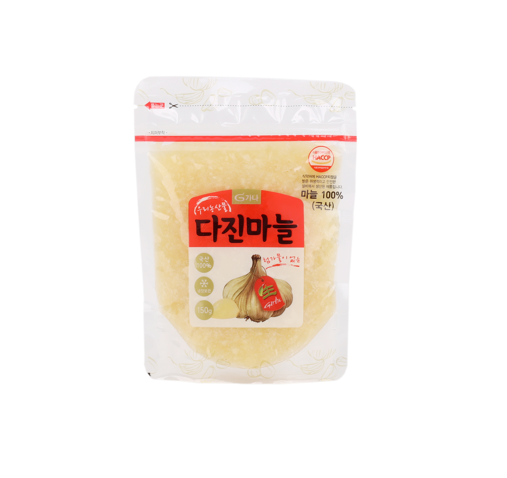국산] 해썹 다진마늘 150g 꼭지제거 간마늘 HACCP : 가나유통 농업회사법인