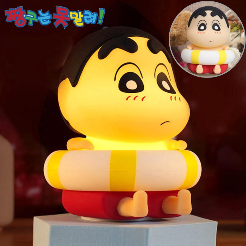 짱구 무드등 옐로우 튜브 무드등 실리콘 유아 어린이 캐릭터 수면등 취침등 밝기조절 : 스마일키디