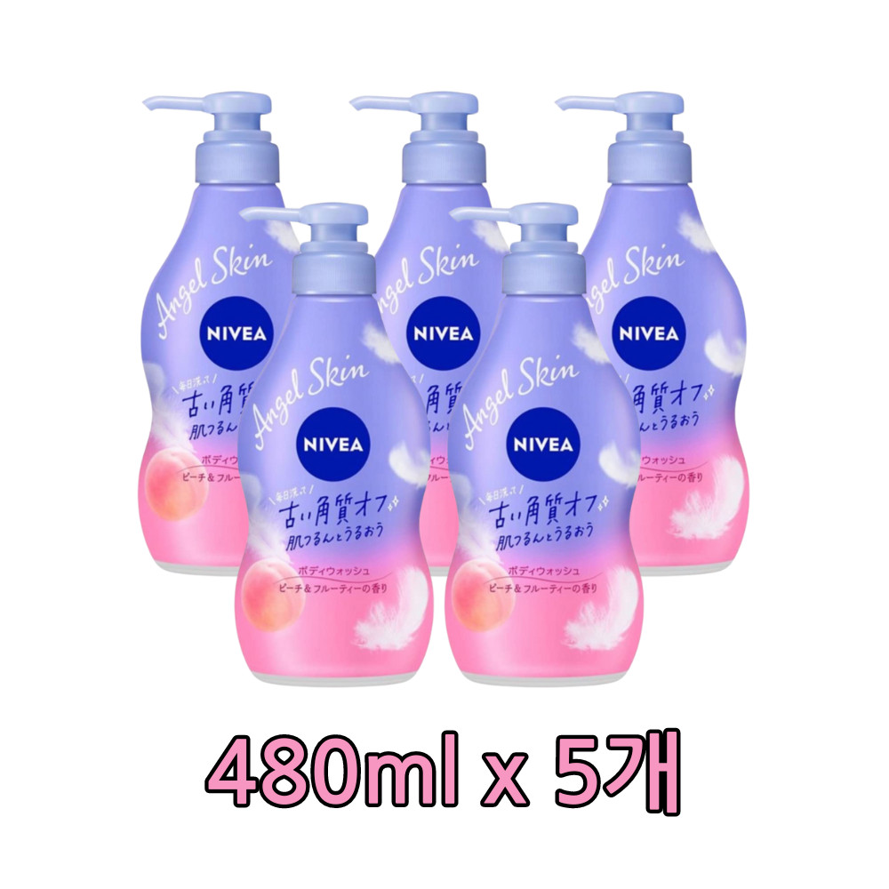 니베아 엔젤 스킨 바디워시 피치&프루티 480ml 본품 5개 : 링글스