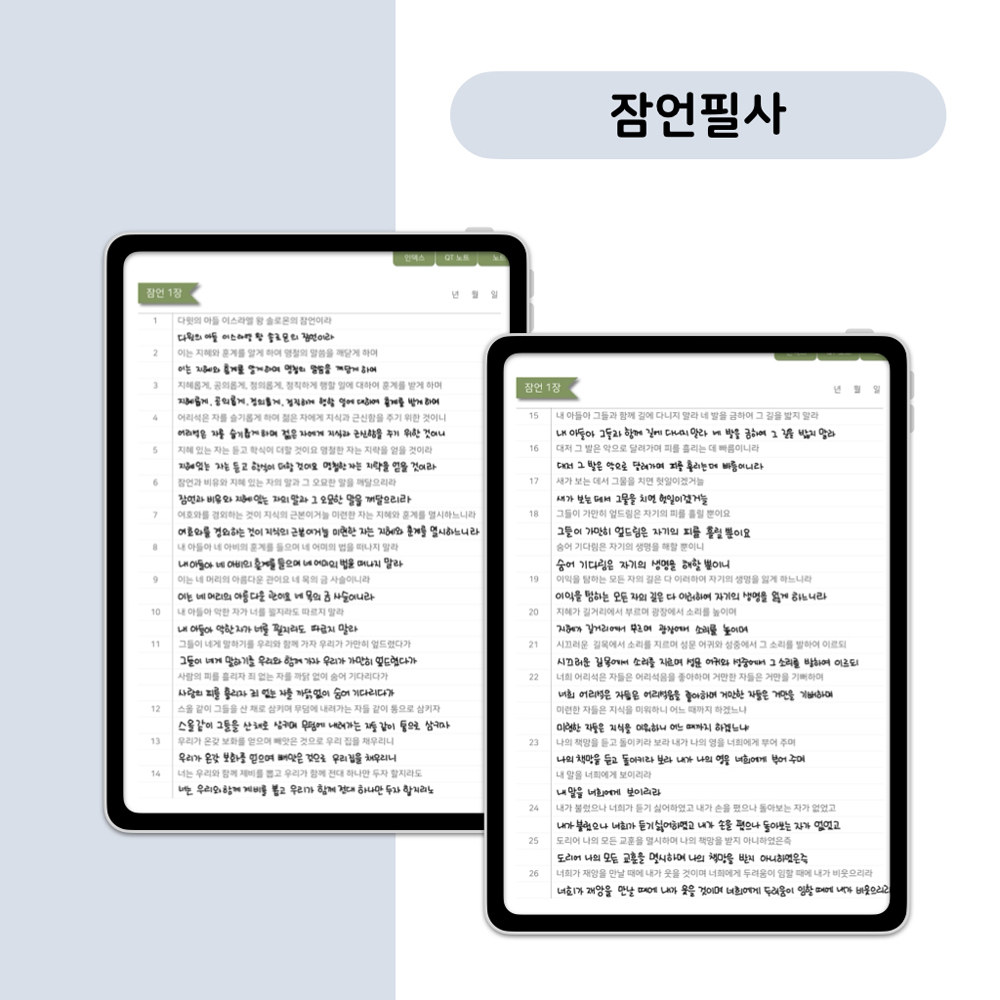 [굿노트 잠언필사] 잠언(개역개정) 성경쓰기 아이패드 속지 PDF : 핸썸크래프트