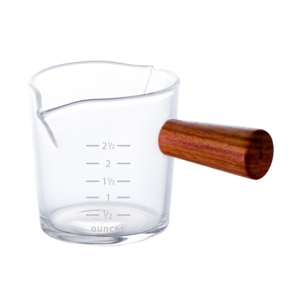 BRC 우드손잡이 투웨이 에스프레스 눈금 커피 샷잔 샷글라스 70ml : 바레코