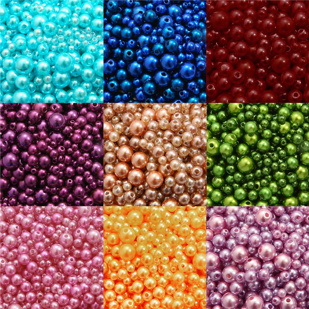 비즈 공에 진주 펄 화이트 보석 재료 diy 약 150알 흰색 3-8mm 10g : 아이리세일즈
