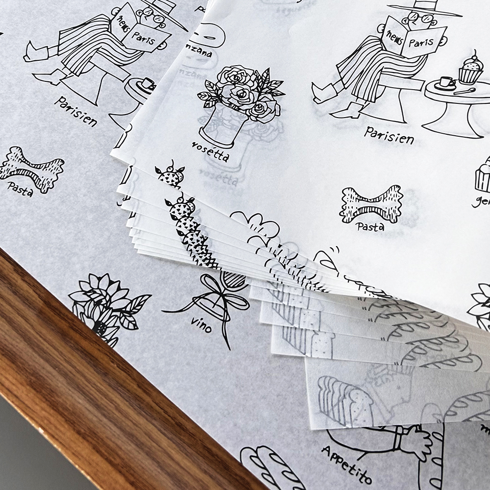 디자인 노루지 빠리지엥 딥그레이 25x35cm 500매 카페 유산지제작 쟁반 깔지 종이 : 하나페이퍼몰