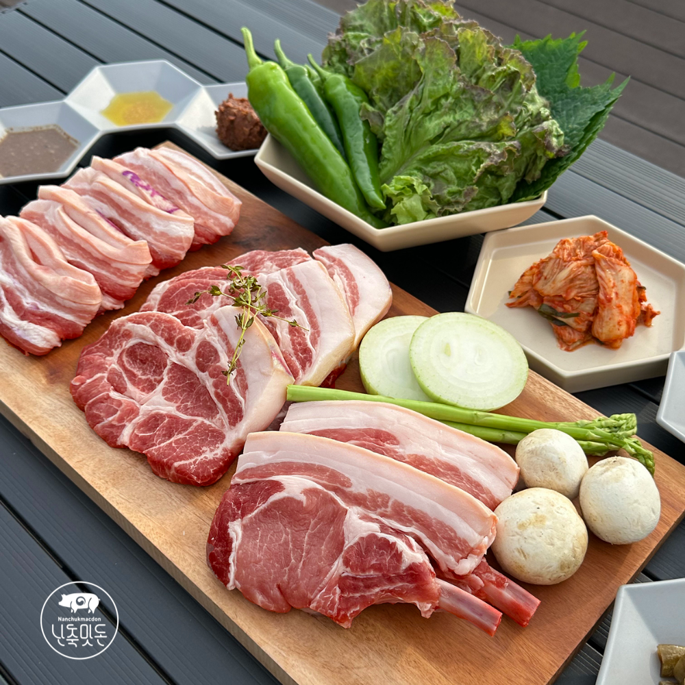난축맛돈 실속 선물세트(흑돼지 모듬, 약1.5kg) : 보리포크마켓