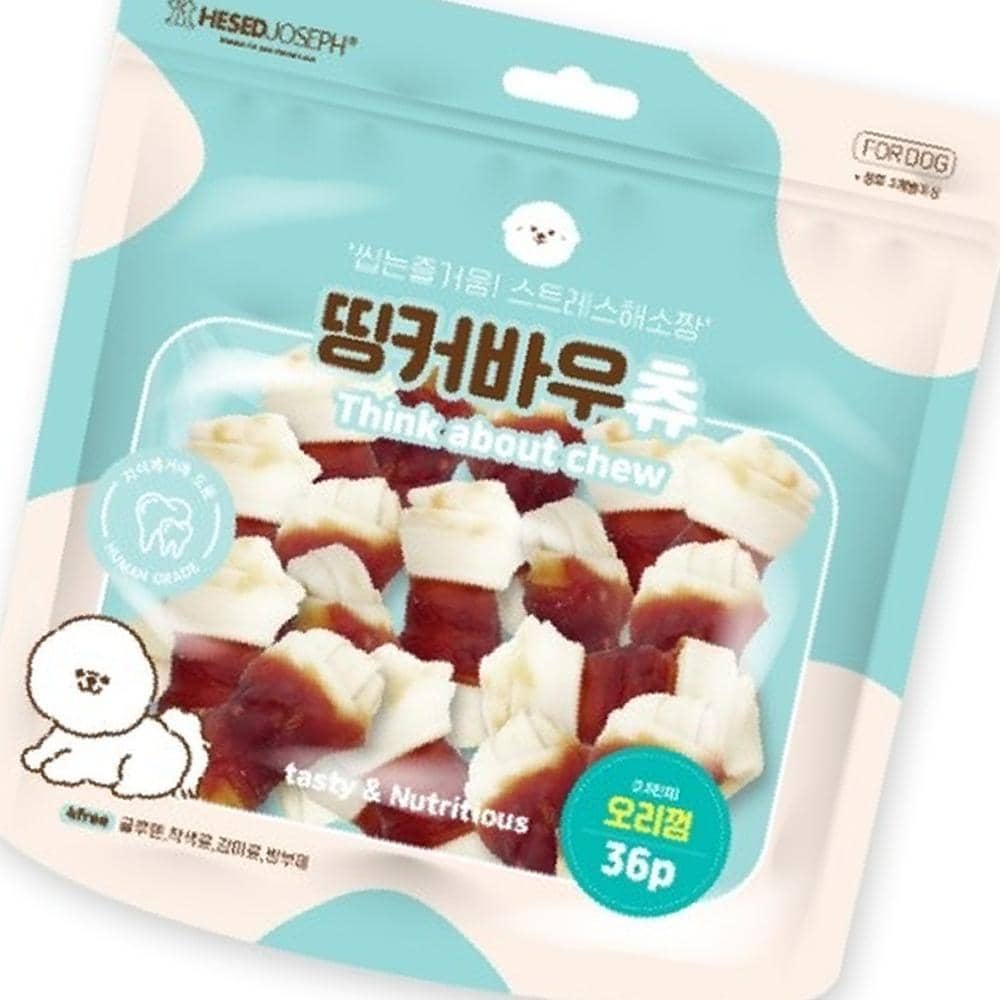 MF01 띵커바우츄 오리껌36P 400g 애견껌 개간식 강아지 오리 보더콜리 : 천경일상회