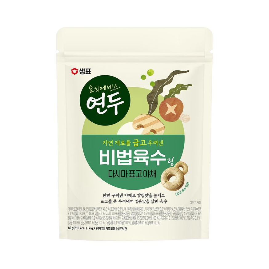 샘표 연두 비법육수링 다시마표고야채 80g : 닛시몰