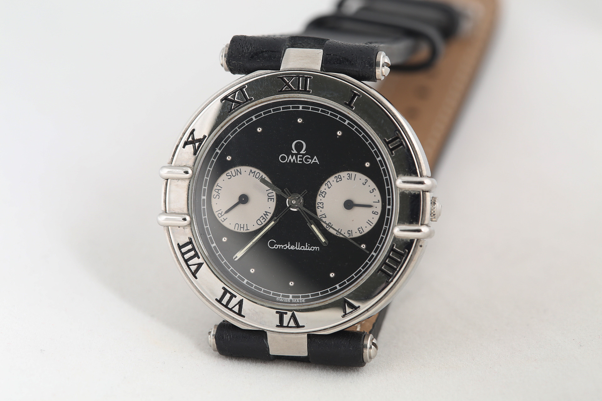 오메가 컨스텔레이션 OMEGA Constellation 쿼츠 블랙 다이얼 데이 데이트 : 타임통신