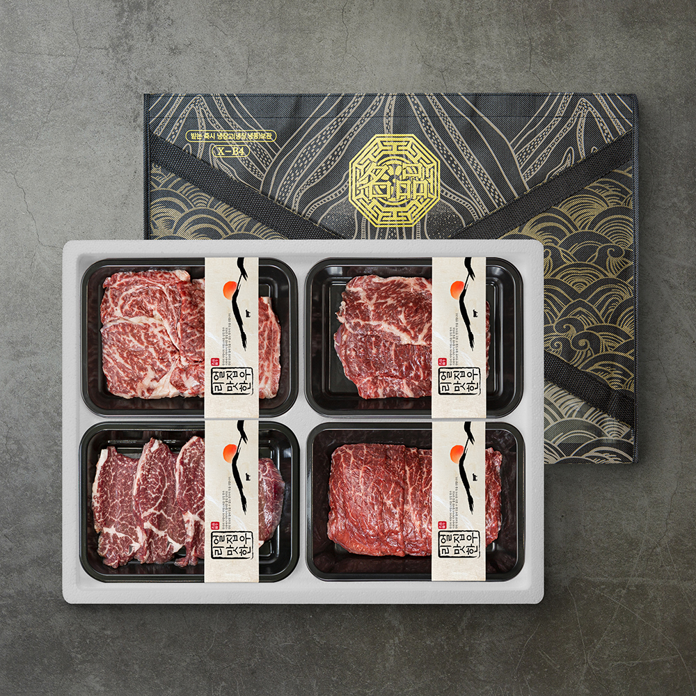 [더 기다림]리얼 맛집 한우 1등급+ 이상 구이혼합세트 1.2kg [등심+채끝+안심+불고기/각 300g] : 주식회사에스엘커머스