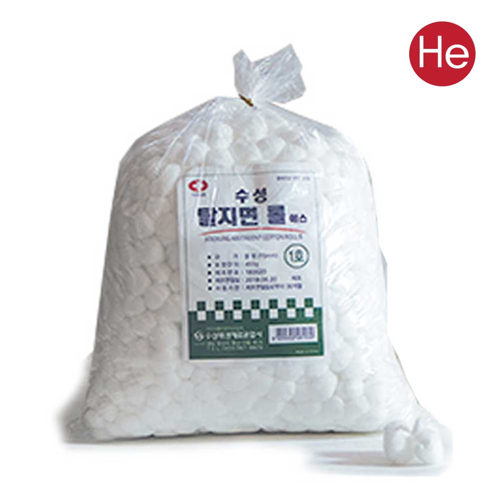 수성 코튼볼 1호 슬라이스 코튼필터 450g 탈지솜 소독용솜 약국솜 병원솜 : 에이치이바이오