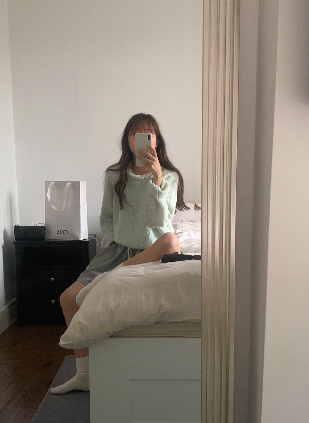 (아이당일)무배 리터 밀크 니트 울 여리핏 : 에치와오