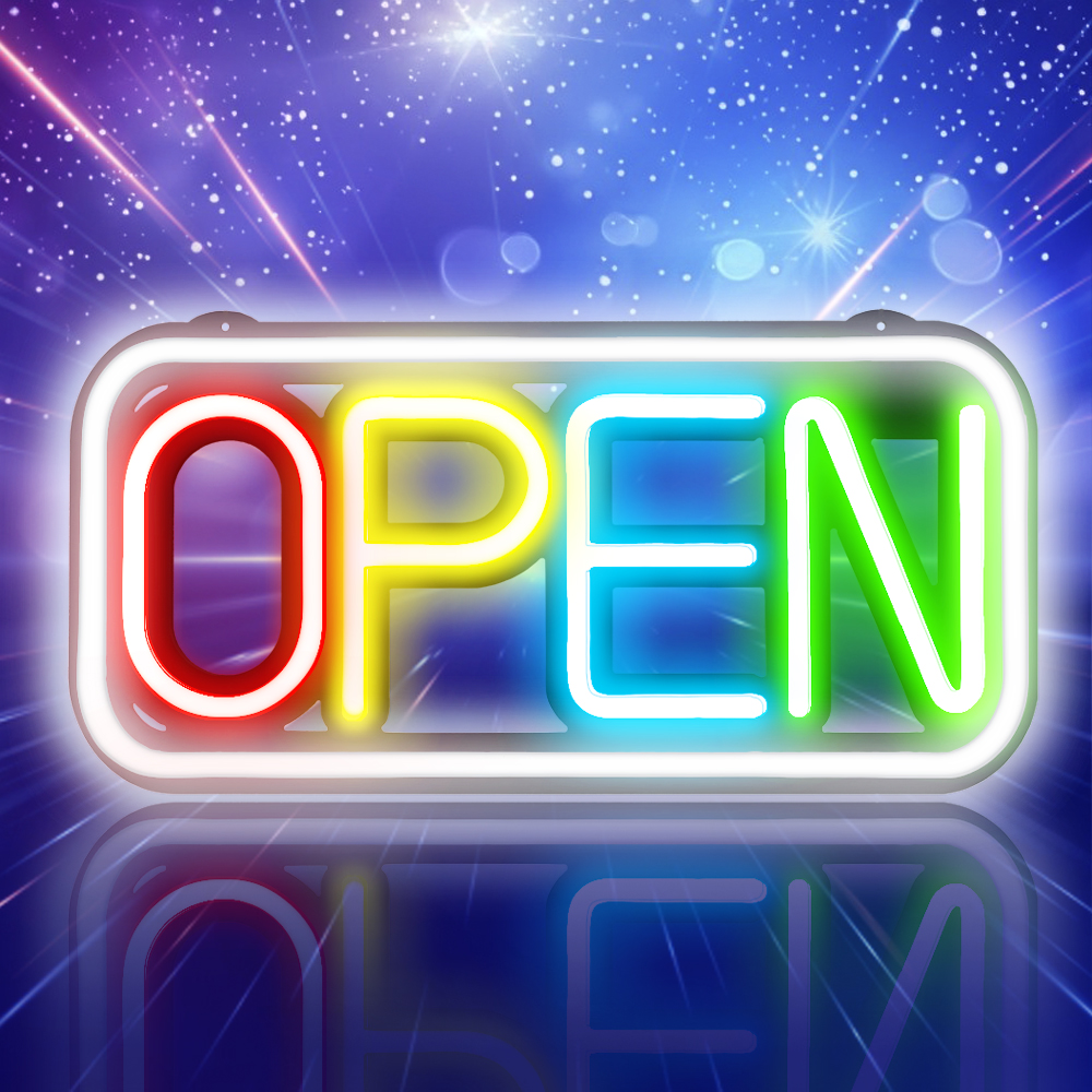 기본형 OPEN 레드스카이블루  영업중 간판 전광판 오픈 네온 카페 식당 개업선물  조명 : LED보드나라