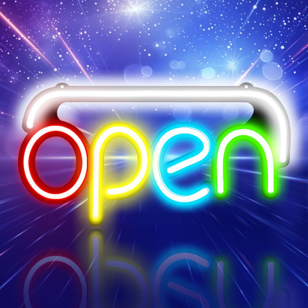 한잔어때 OPEN 기본형 오픈 LED 네온 사인 24시 보드 간판 영업중 주점 술집 호프 : LED보드나라
