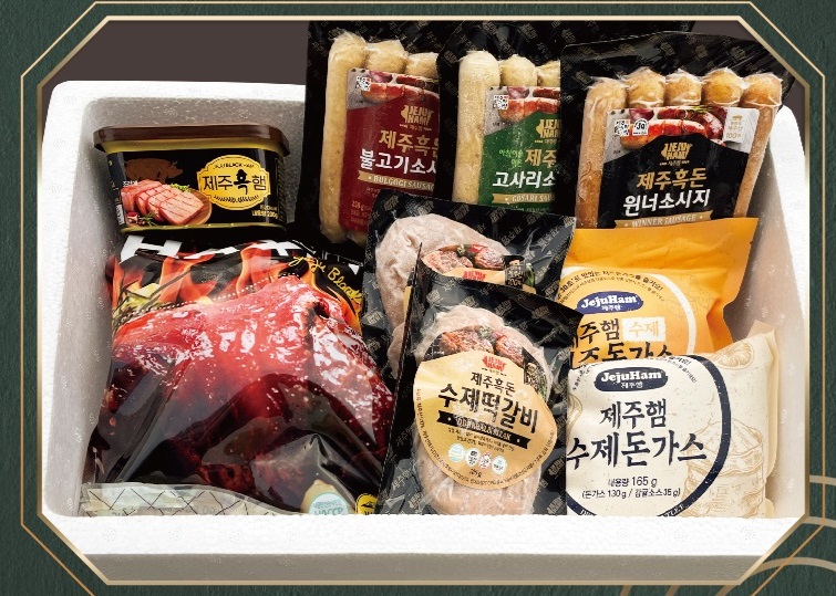 제주특산물 제주햄 제주흑돈 수제소시지 돈까스 떡갈비 명절선물 세트 A : 제주마켓 하영하영
