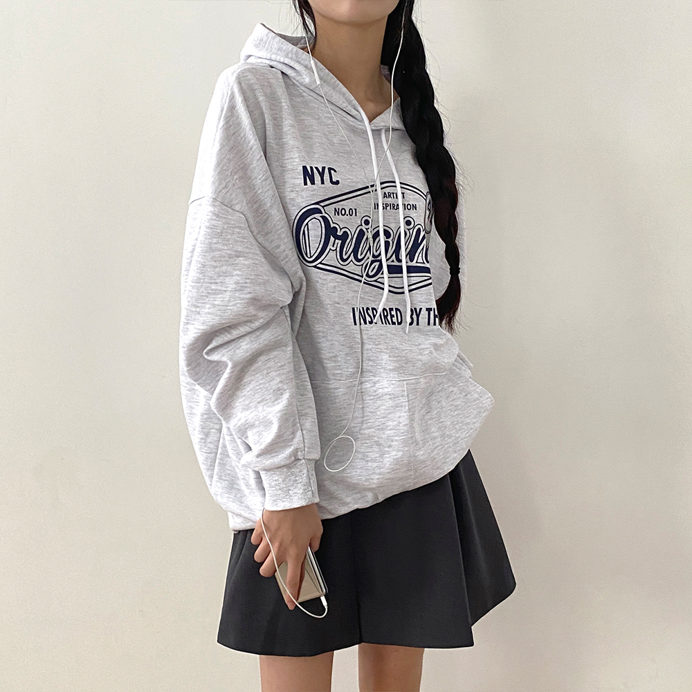 [데일리룩/힙스트릿!] 라이킹 오버핏 스트릿무드 레터링 포인트 후드티셔츠 #박시핏 #기본템 - 3color : 에이니 a-ni