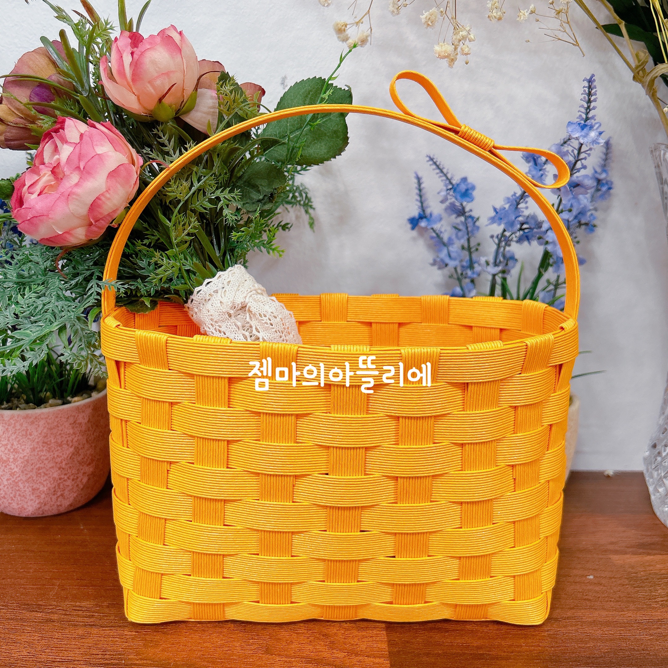 손잡이바구니 키트 5셋트 종이공예 페이퍼아트 에코페이퍼 동아리 창체 관공서 기관 연수 청소년 성인체험 : 젬마의아뜰리에