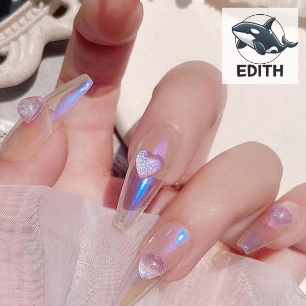 오로라 하트 네일 파츠 네일아트세트 수제네일팁 : 삼삼송송