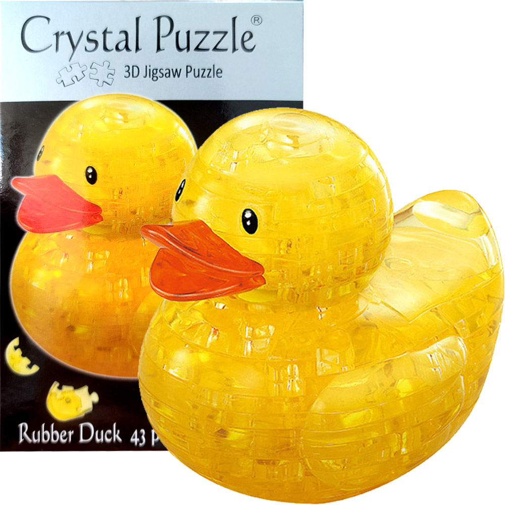 퍼즐샵 크리스탈 리버 덕 만들기 황금오리 43ps Rubber Duck 투명퍼즐 미니모형 소품 3D입체모형 DIY : 퍼즐마을