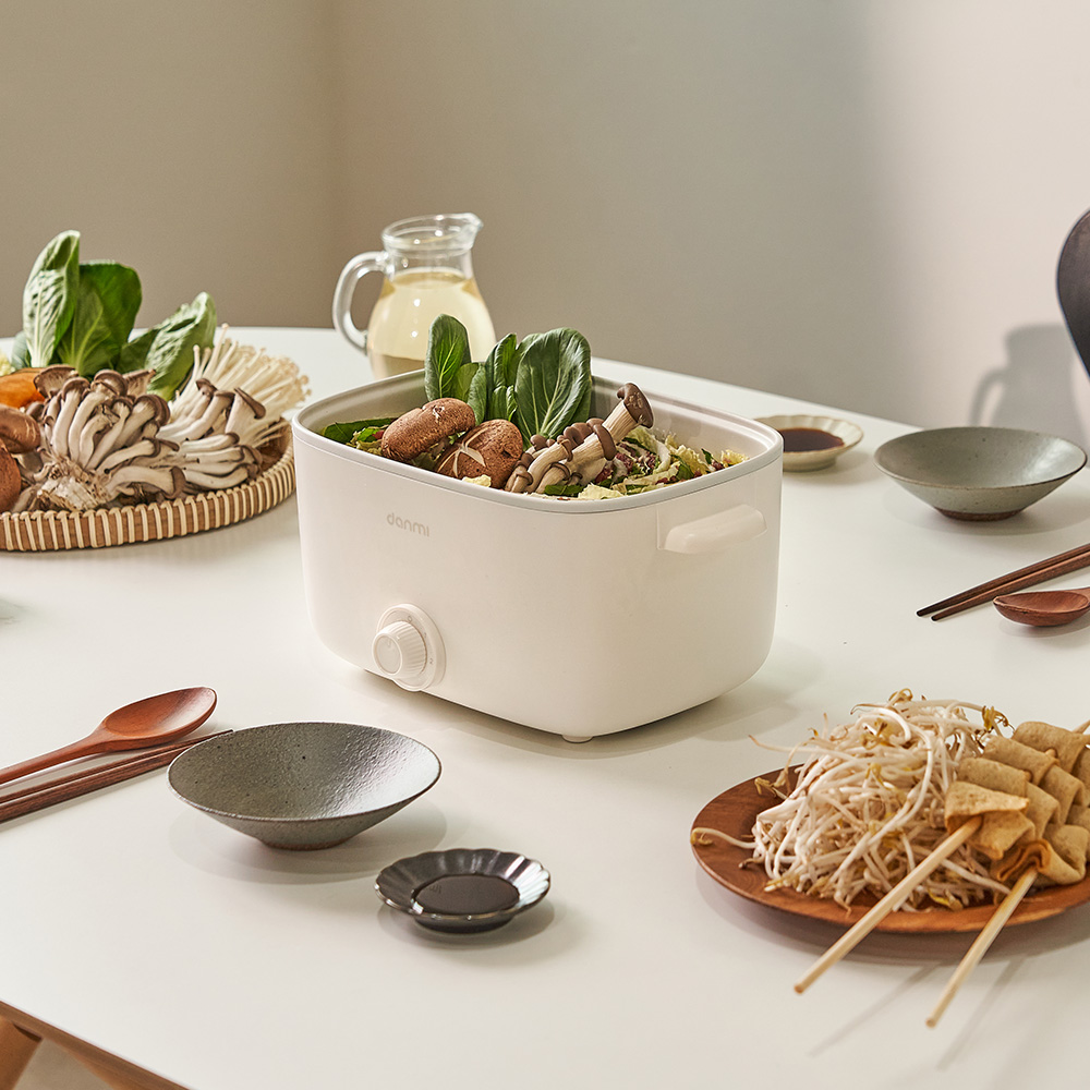 단미 사각 라면포트 멀티쿠커 샤브샤브 여행용 캠핑용 전기 찜기 냄비 2.5L : 단미공식스토어