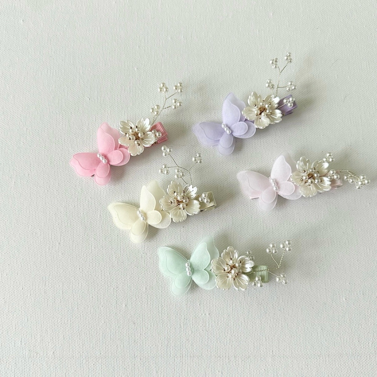 진주 플라워 나비 집게핀 헤어핀 한복 머리장식 연주회 : 아이엠요나