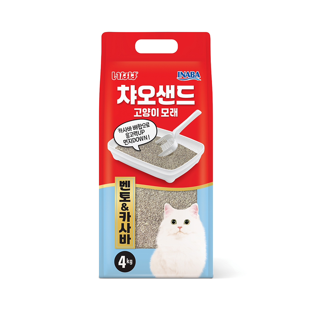 이나바 챠오샌드 벤토나이트 & 카사바 고양이 모래 4kg : 투캣츠