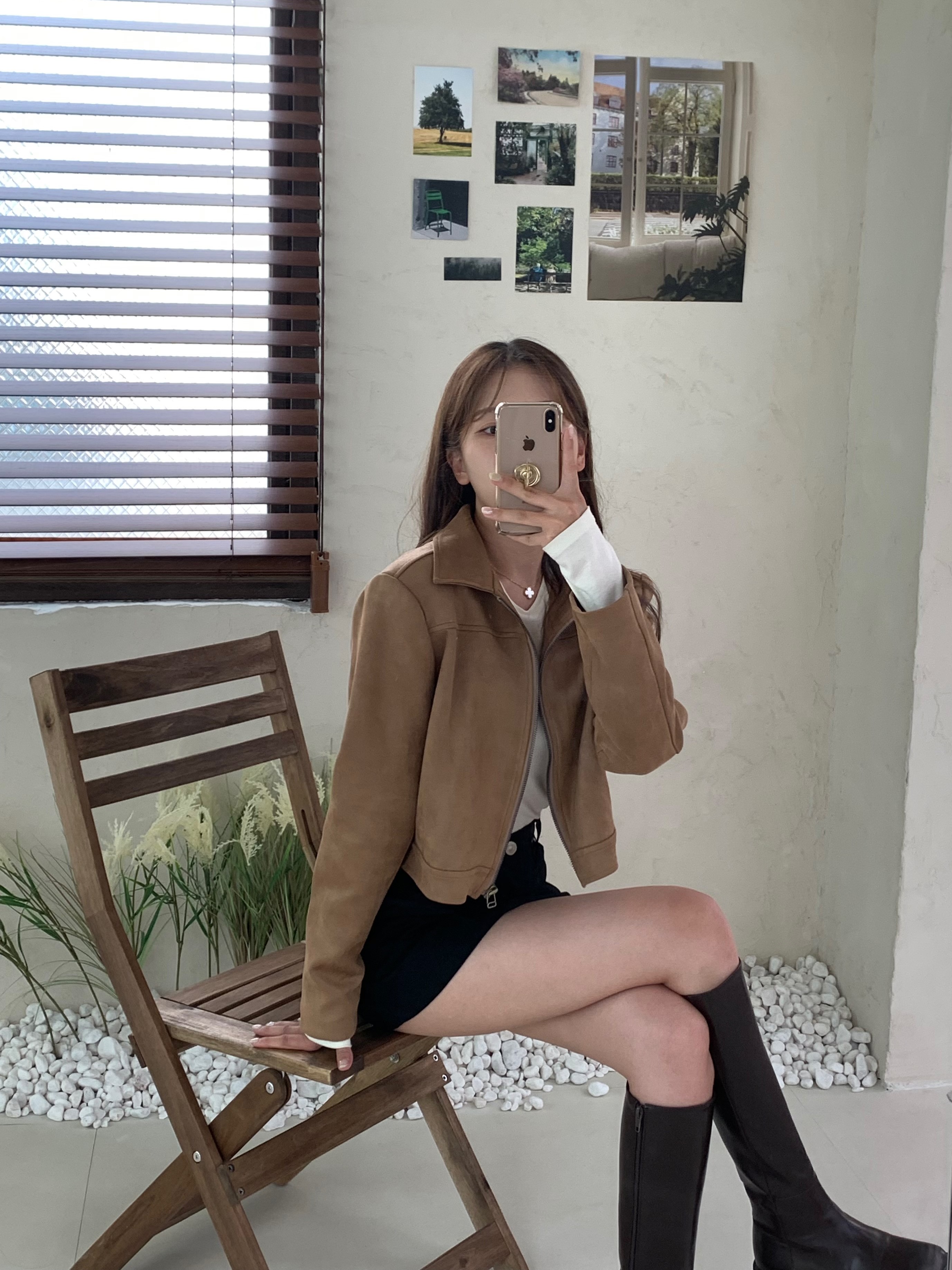 스웨이드크롭자켓 : 아워시즌클로젯