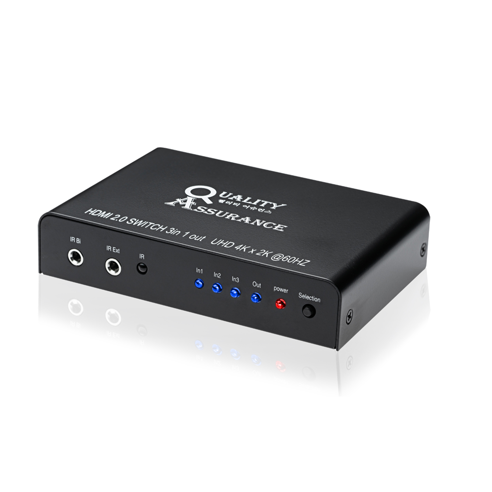 HDMI2.0 선택기 3대1 4K60Hz UHD 스위치 게임기 TV 모니터 셀렉터 HDR : 퀄리티어슈런스
