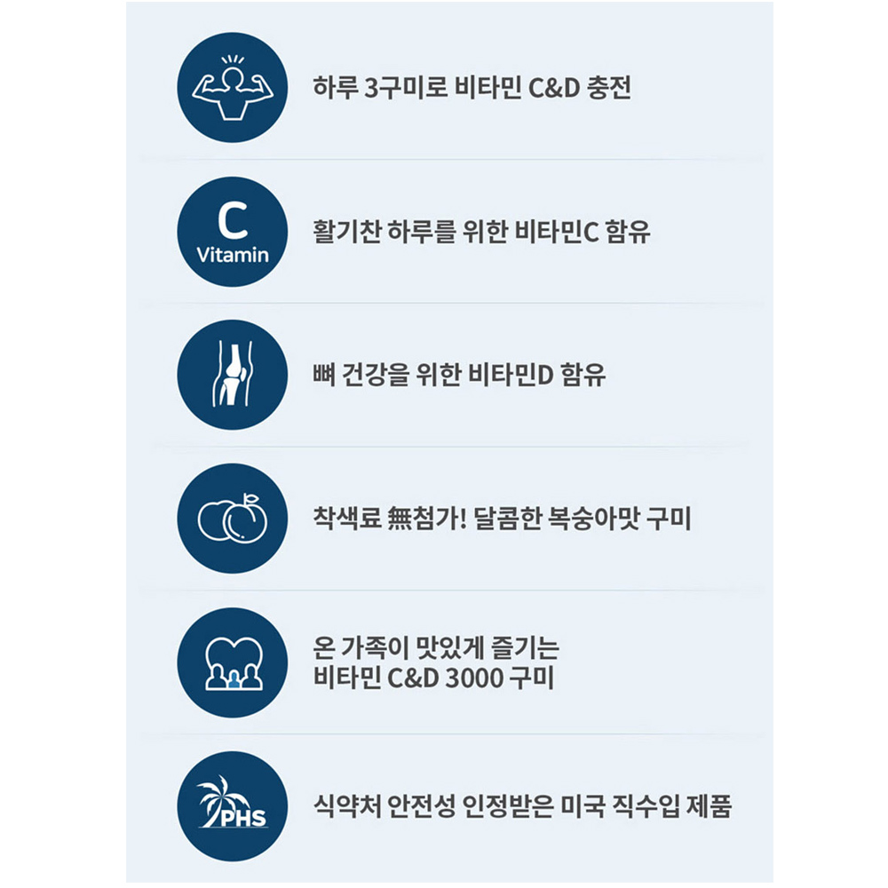 닥터브라이언 비타민 C&D 3000 복숭아맛 (100구미) : 강남시장