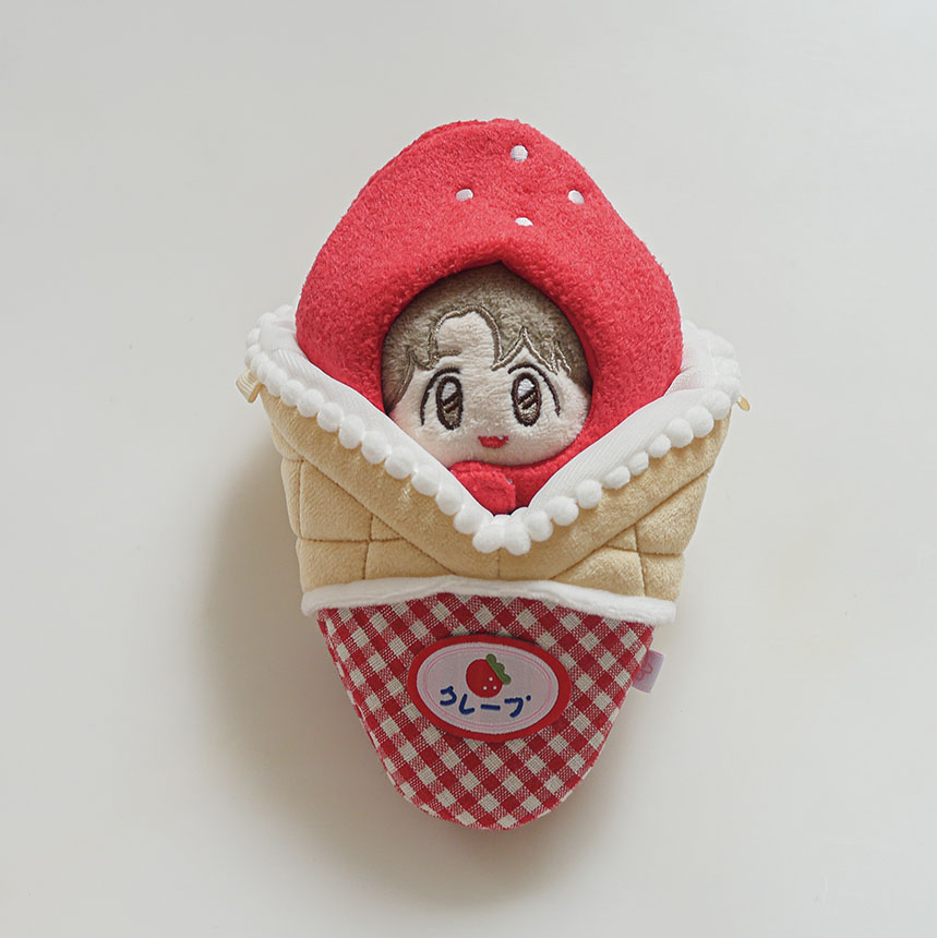10cm  딸기모자 과일 인형옷 딸기크레페 아이스크림 무속성 아이돌 소품 솜깅이 악세사리 룩업 : 선희상점