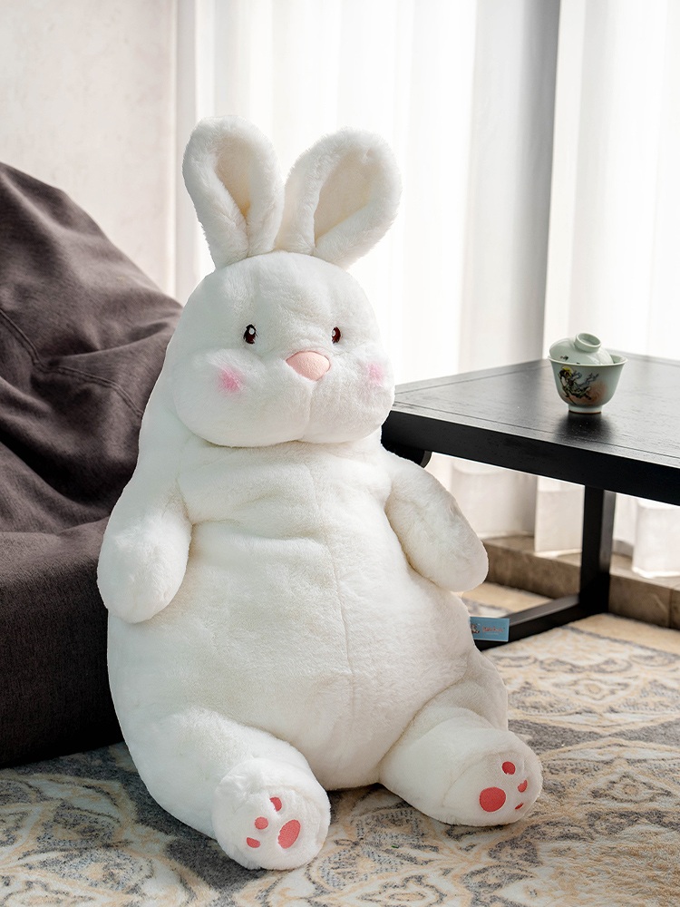 토끼 인형 애착 대형 화이트 선물 바디필로우 쿠션 방석 롱베개 게으른 토끼 45cm : 상하이스토어