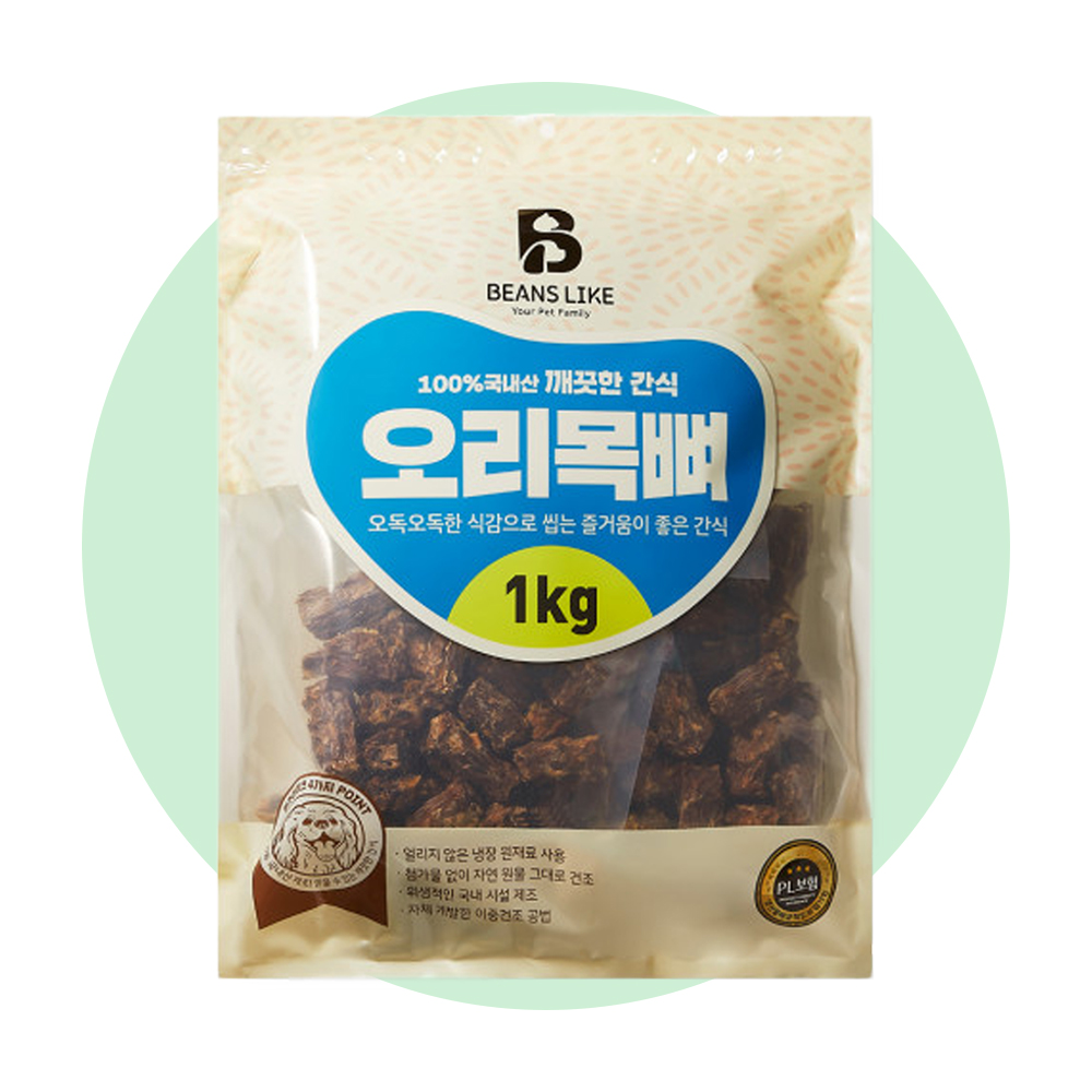 빈즈라이크 오리목뼈 1kg 수제간식 강아지간식 : 대한 펫푸드